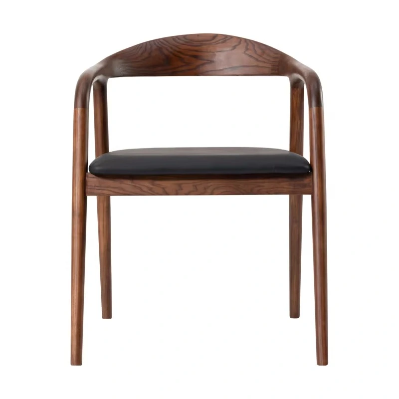 Southeast Asia Vintage Solid Wood Dining Chair Hotel Restaurant Soft Bag Leisure Backrest Vine Chair