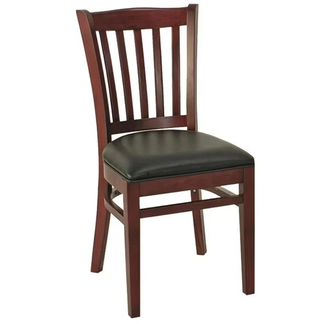 Modern Walnut-Finish Solid Beech Wood Restaurant Chair for Dining & Hotel—Wholesale Cafe Furniture—Chairs Designed for Cafe Use
