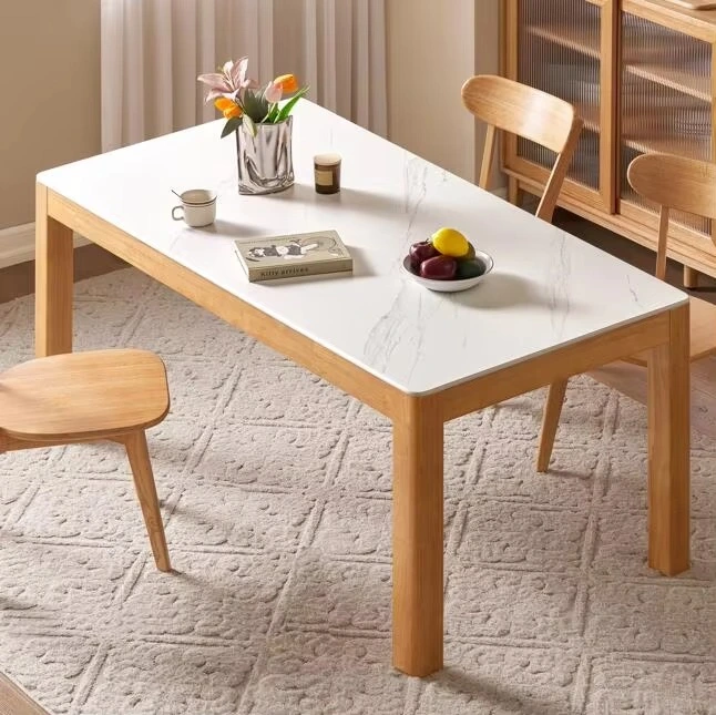 P3113 Modern Solid Wooden Kitchen Dining Table Set, Customizable Natural Color
