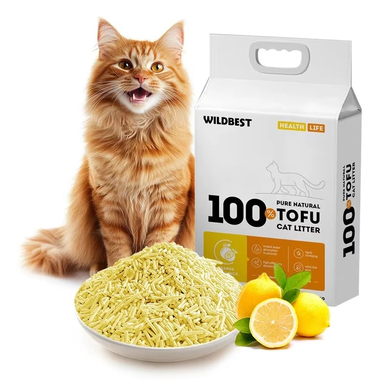 Cat Litter Lemon-Flavored Tofu Cat Litter Premium Easy-Clean Plant Cat Sand Flushable Toilet