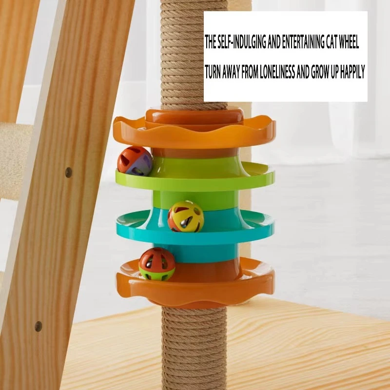 Wholesale Cat Paw Stand Toy Modern Cat Bed Cage Wood Cat Tree House Tower with Space Capsule