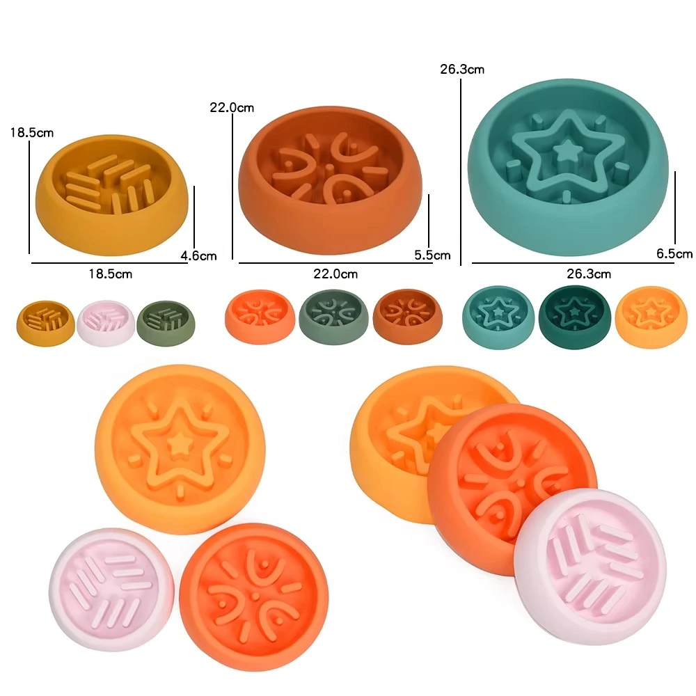 Silicone Pet Slow-Eating Dog Bowl, Non-Slip Raised Silicone Slow Feeder, Dog Licking Bowl, Pet Slow Feeder Bowl