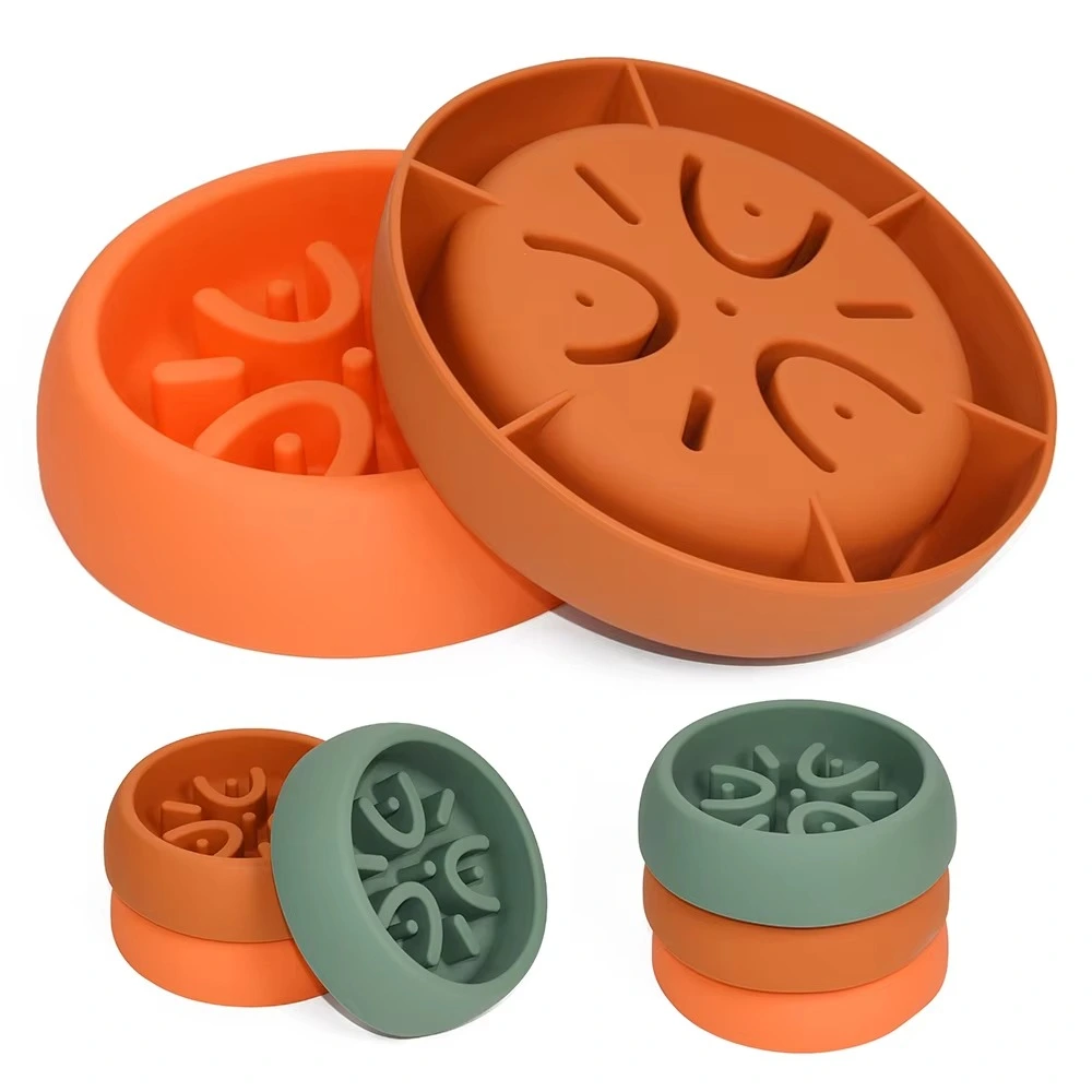 Silicone Pet Slow-Eating Dog Bowl, Non-Slip Raised Silicone Slow Feeder, Dog Licking Bowl, Pet Slow Feeder Bowl