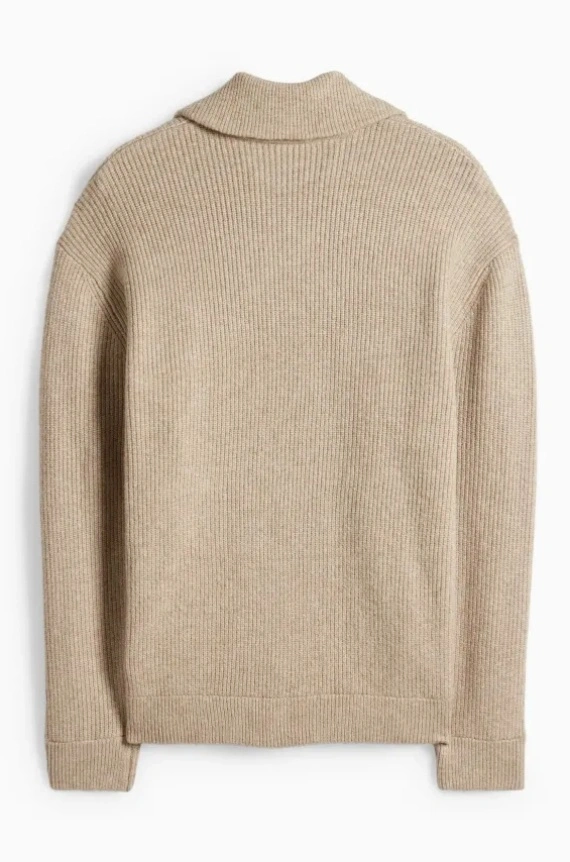 Men's Knit Cardigan Ribbed Sweater Knitwear