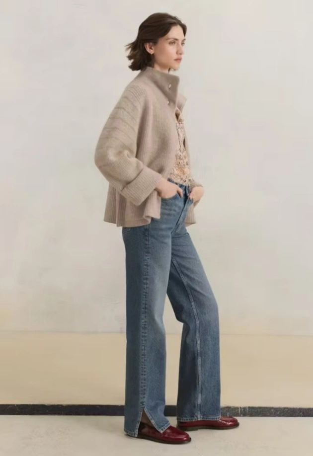 Knitted Jacket Mohair & Merino Wool Blend