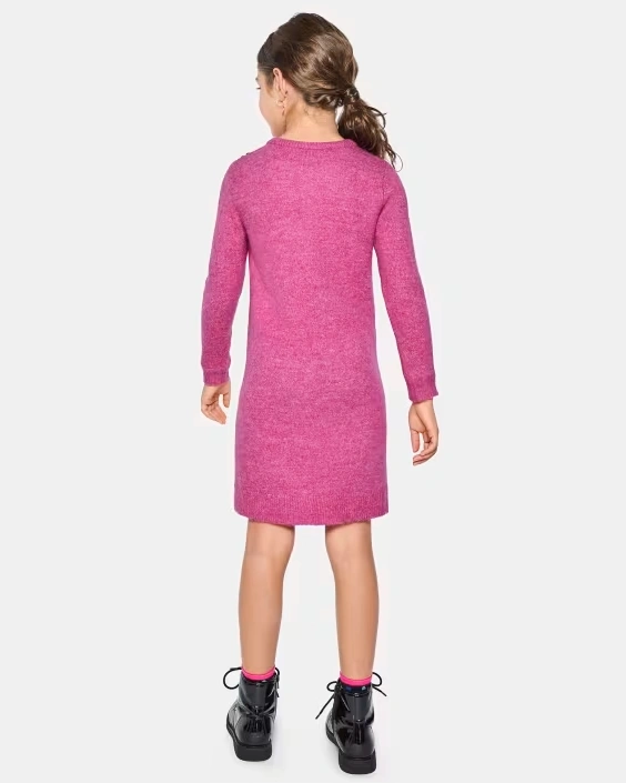 Girls' Sequin Midi Knit Sweater Dress
