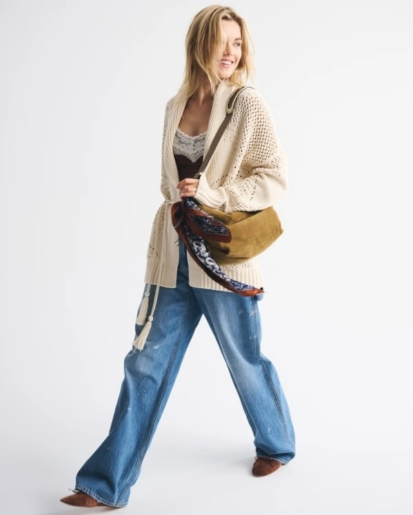 Knitted Textural Stitch Belted Cardigan