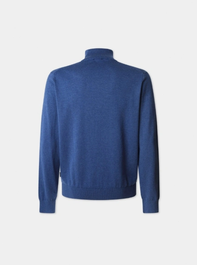 Men's Cotton Silk Half-Zip Knit Jumper Sweater