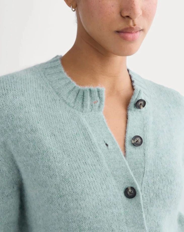 Crew Cardigan Sweater in Alpaca