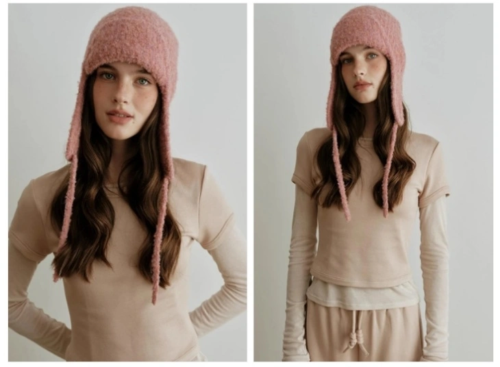 Ladies Winter Wool Blend Knitted Beanie Hat