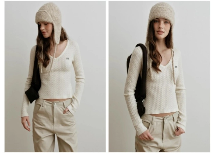 Ladies Winter Wool Blend Knitted Beanie Hat