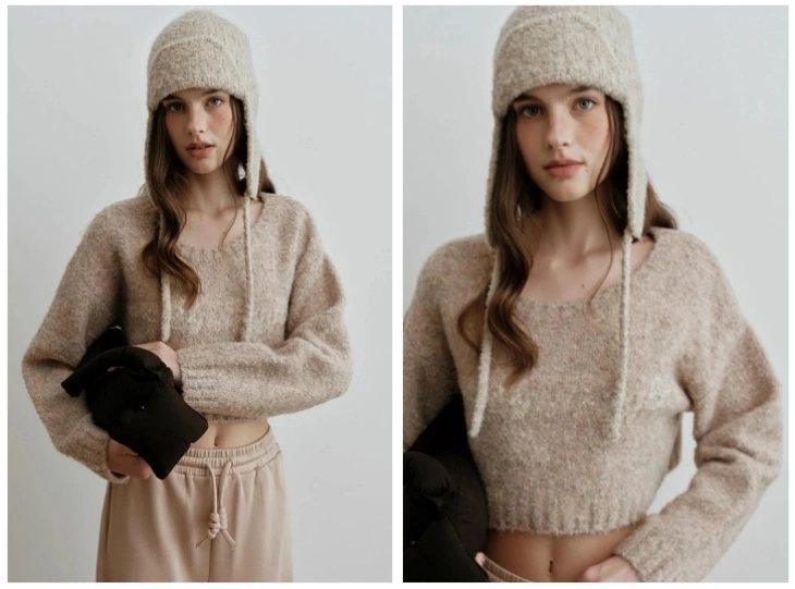 Ladies Winter Wool Blend Knitted Beanie Hat