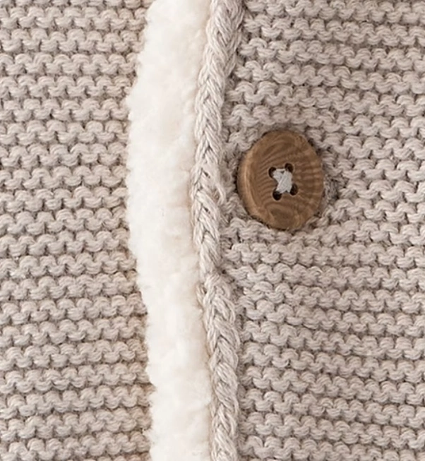 Baby Unisex Knitted Cardigan with Hood, Long Sleeve, Button-Up Knitwear