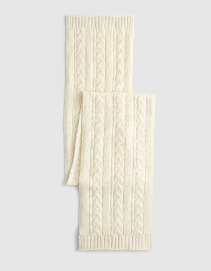 Wool Chunky Cable Stitch Knitted Scarf