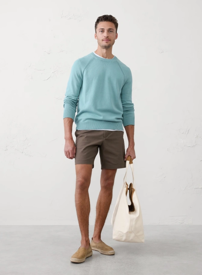 Men's Jumper Soft Crew Neck Cotton Knit Sweater Pullover for Men