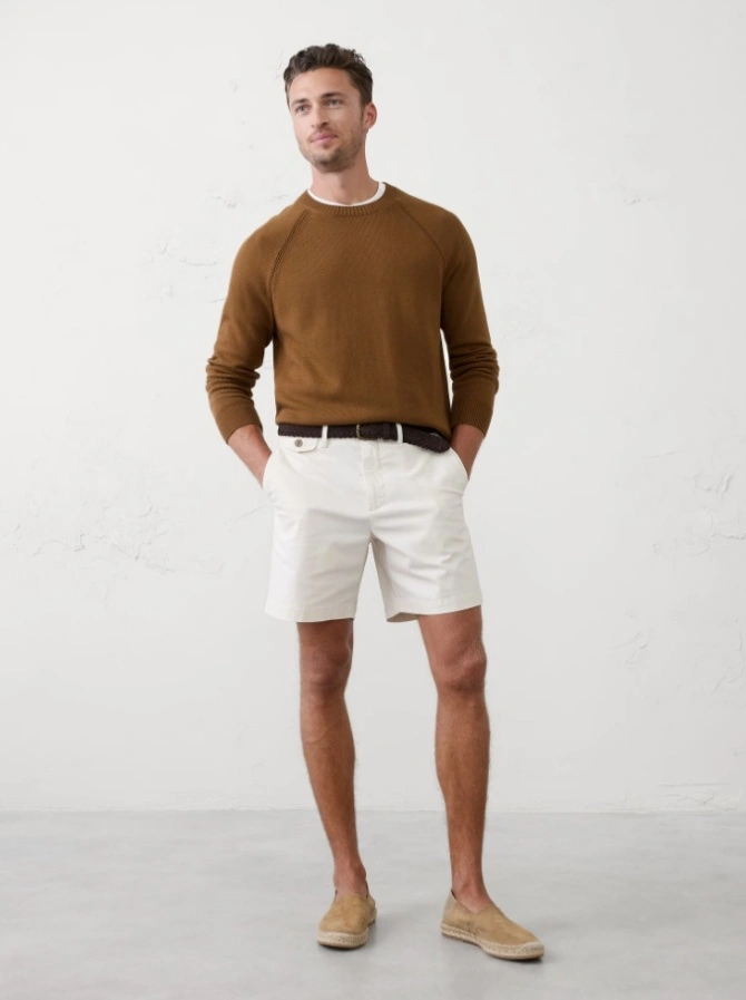 Men's Jumper Soft Crew Neck Cotton Knit Sweater Pullover for Men