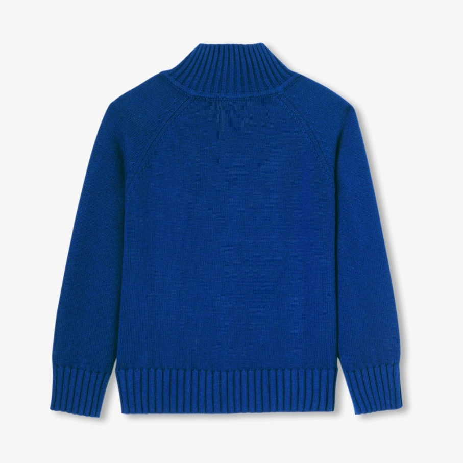 Boys' knit sweater with trucker collar half zip