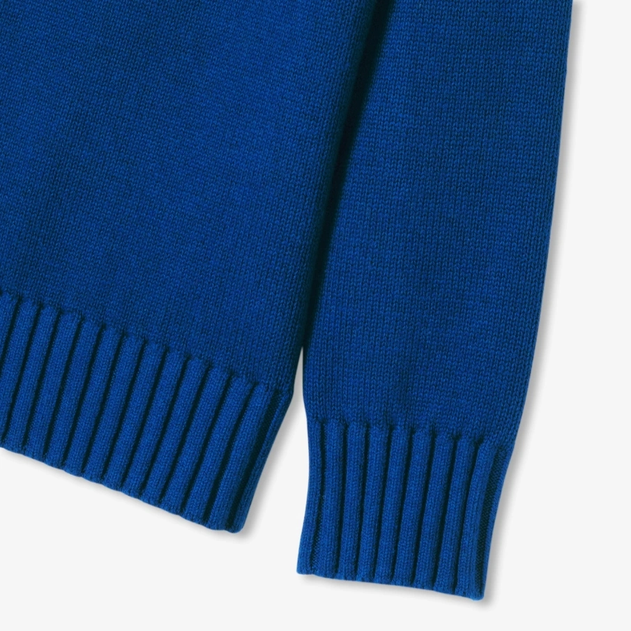 Boys' knit sweater with trucker collar half zip