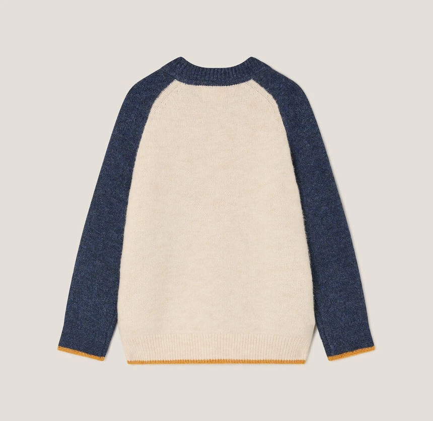 Boys' Bear Scene Camel Crewneck Knit Jumper Sweater