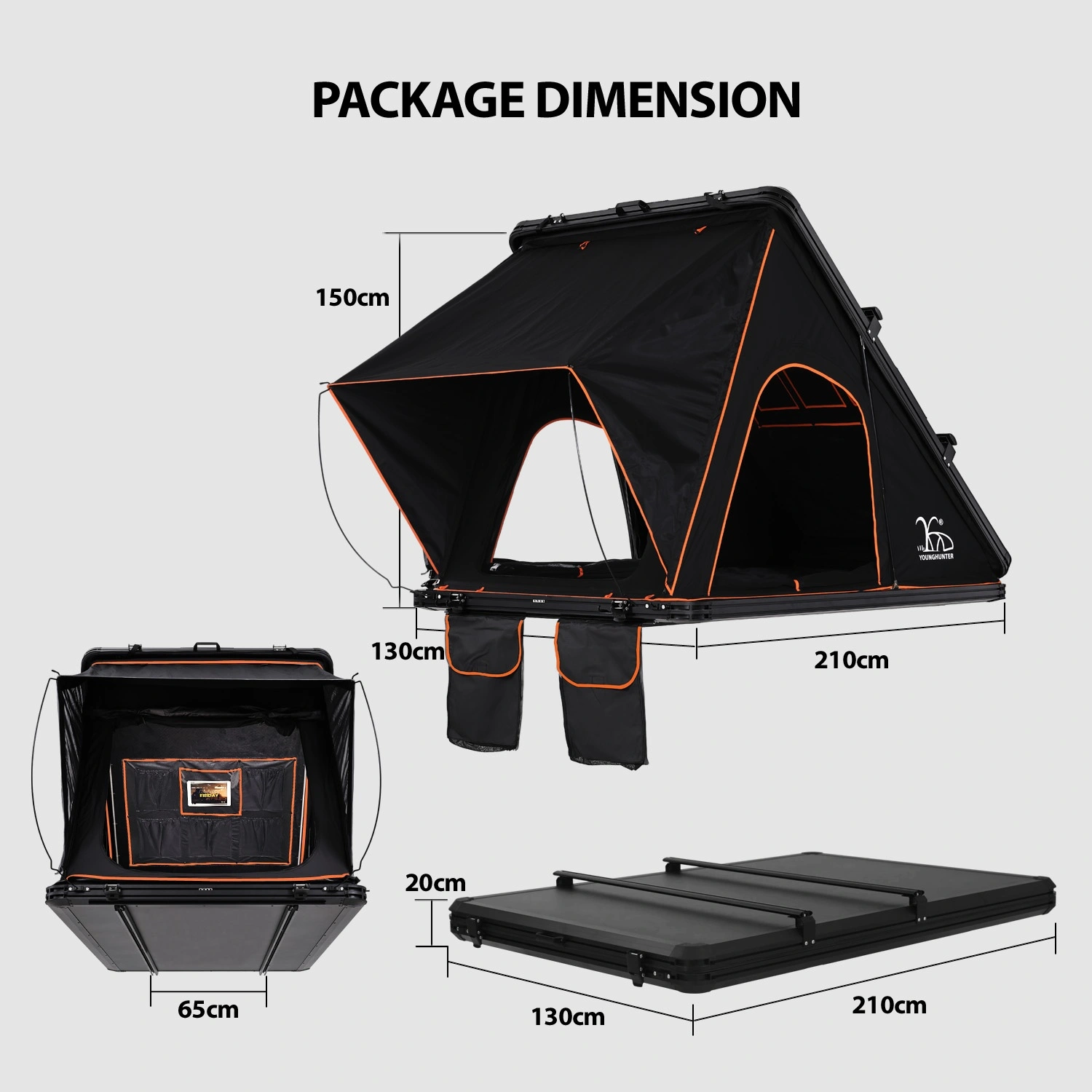 Triangle RTT Aluminum Hard Shell Car Fi Cruiser Roof Top Tent