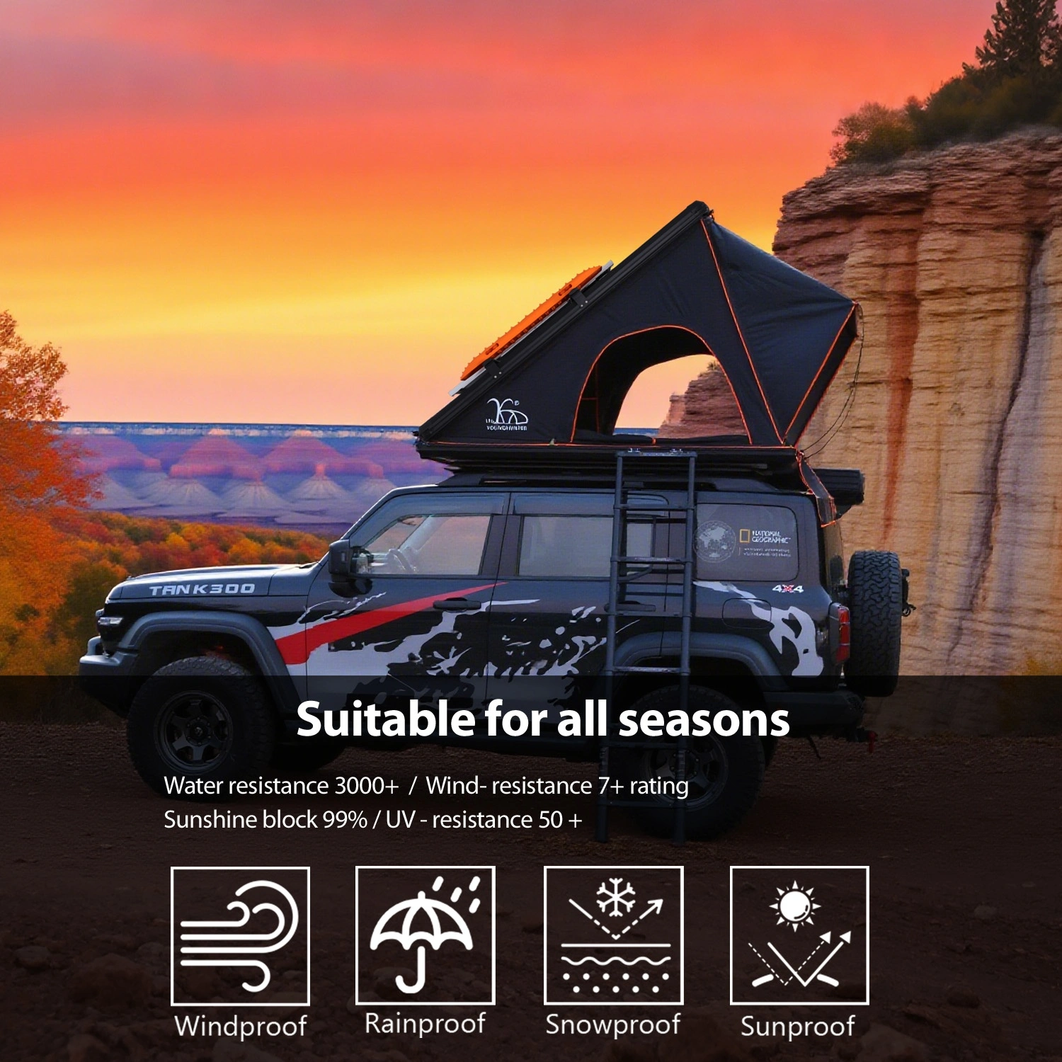 Triangle RTT Aluminum Hard Shell Car Fi Cruiser Roof Top Tent