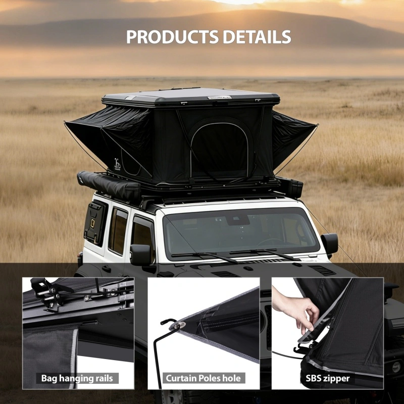 Camping 4WD SUV Pop-up Straight Aluminium Hard Shell Roof Top Tent