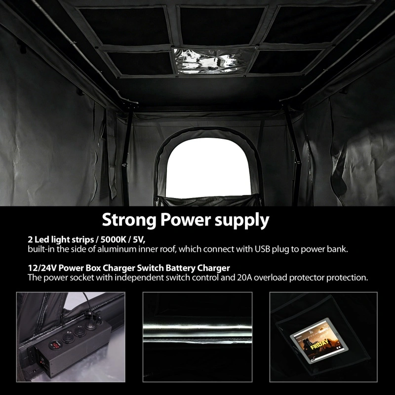 Camping 4WD SUV Pop-up Straight Aluminium Hard Shell Roof Top Tent