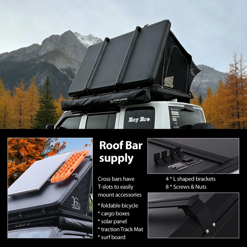 Car Rooftop Camper Overland 4WD SUV Aluminum Hard Shell Roof Top Tent