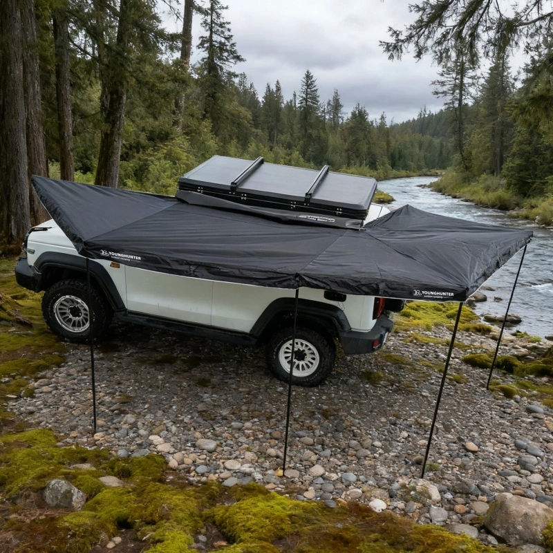 Glamping Free Standing 360 Degree Large Foxwing SUV Roof Tent Car Side Awning With Light