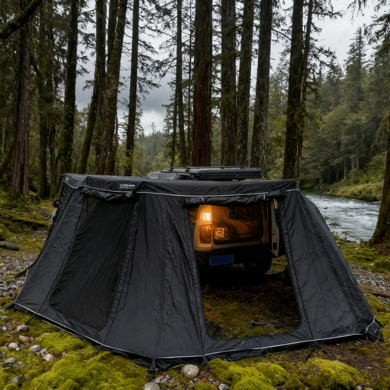 Camping Car SUV Roof Tent Free Standing 360 Degree Foxwing Awning Annex Room With Sidewall Cover