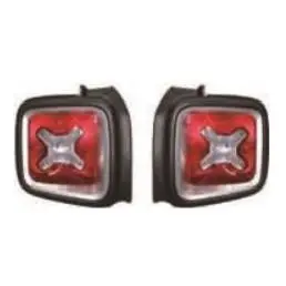 Conjunto de lanternas traseiras prateadas