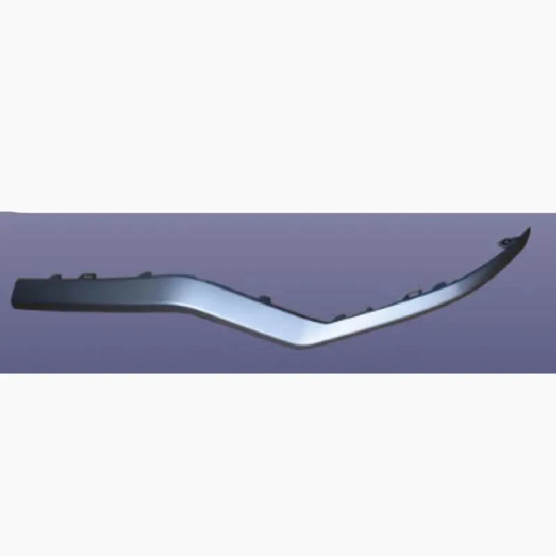 Borda de acabamento do para-choque dianteiro, cinza metálico.