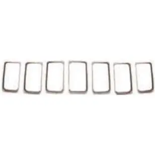 Anel de acabamento da grade (cromado, 7 peças/conjunto)