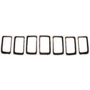 Anel de acabamento da grade (preto, 7 peças/conjunto)