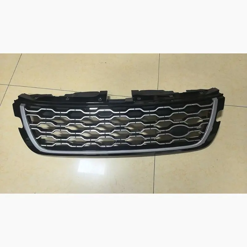 Grade de Entrada de Ar do Para-choque Dianteiro preto brilhante + prateado