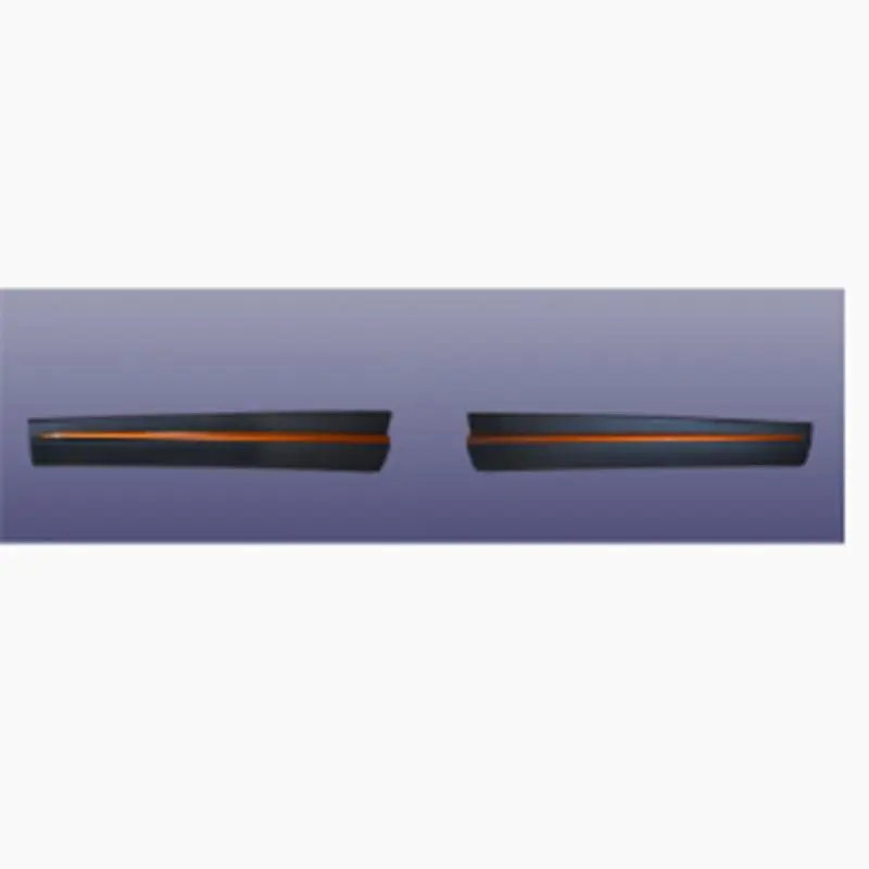 Montagem frontal dos painéis de revestimento da porta (textura de couro + laranja metálico).