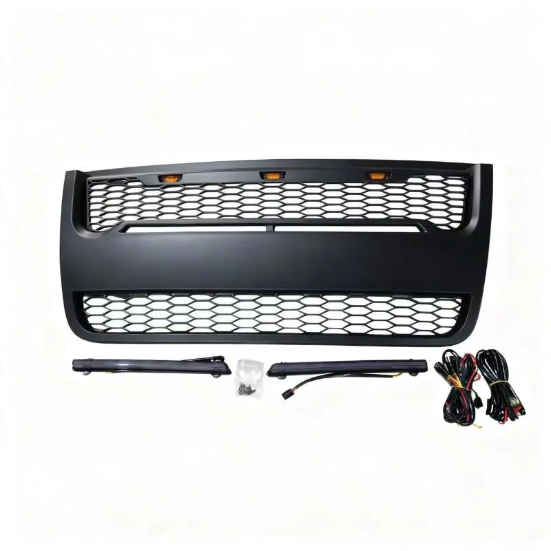 grade frontal modificada com luzes LED