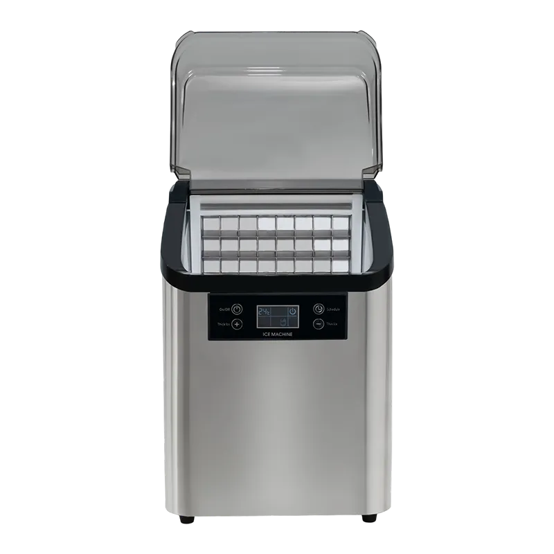 Macchina automatica per la produzione di ghiaccio quadrato New Style da 20 kg con auto-pulizia e raggi infrarossi per uso domestico, bar, caffetteria e commerciale