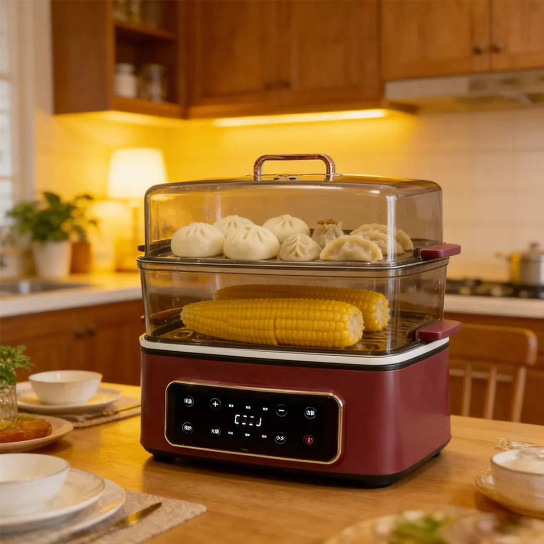 Cucina elettrica multifunzione a 2 livelli e vaporizzatore con timer programmabile