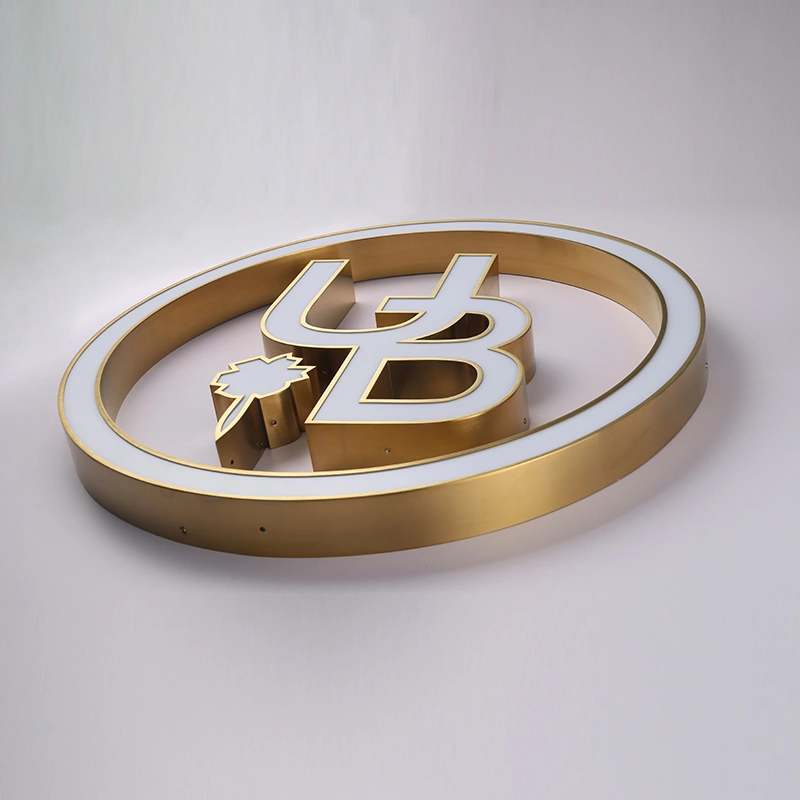 Premium Brushed Gold Stainless Steel Channel Letters | Front-Lit Custom Signage