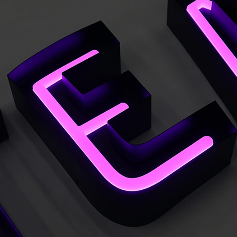 Premium Brushed Gold Stainless Steel Open Face Channel Letters