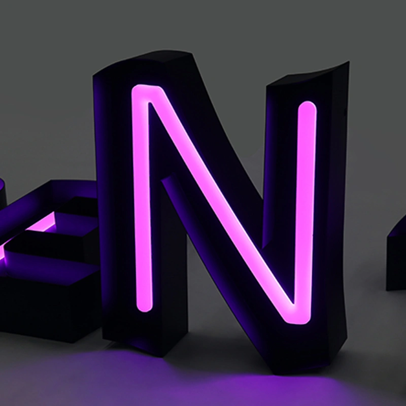 Premium Brushed Gold Stainless Steel Open Face Channel Letters