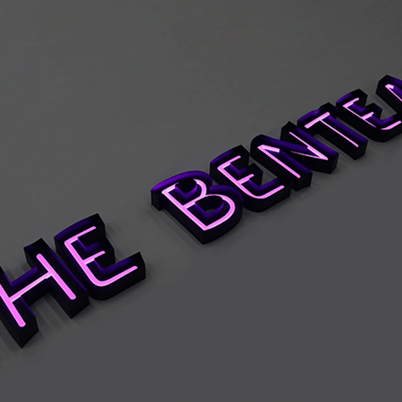 Premium Brushed Gold Stainless Steel Open Face Channel Letters