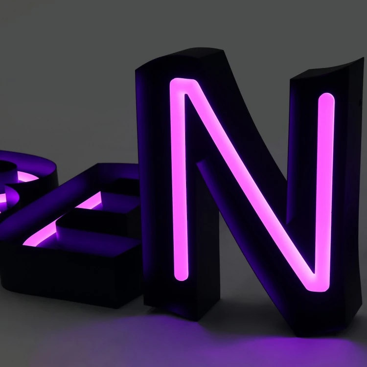 Premium Brushed Gold Stainless Steel Open Face Channel Letters