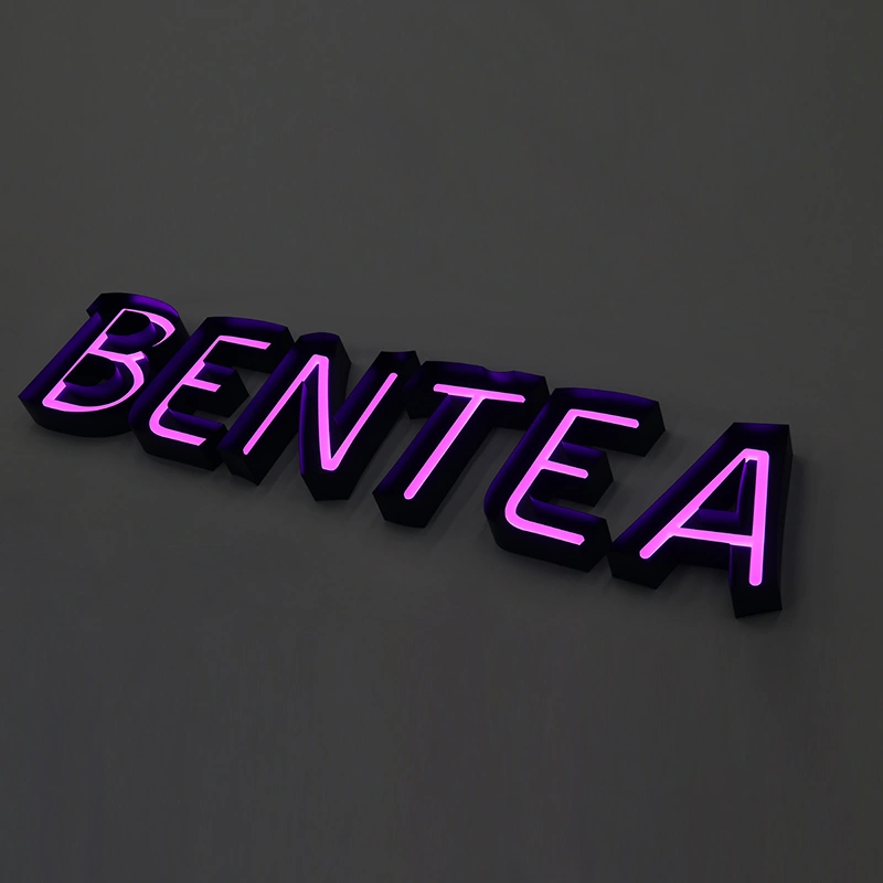 Premium Brushed Gold Stainless Steel Open Face Channel Letters