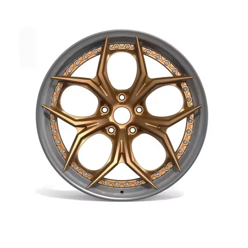 Wheelman 2-Piece Galvanized ET18 Bronze-Faced Aluminum Forged Wheels 16-24 Inches 5x112/114.3/120 Rims