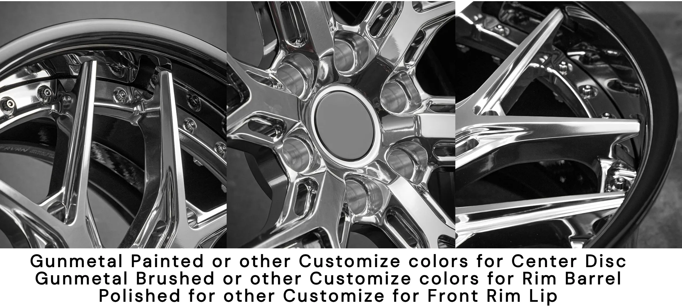 Forged wheel two-piece structure 18 inches, 19 inches, 20 inches, 21 inches, 22 inches, 23 inches, glossy black or other customized color rims