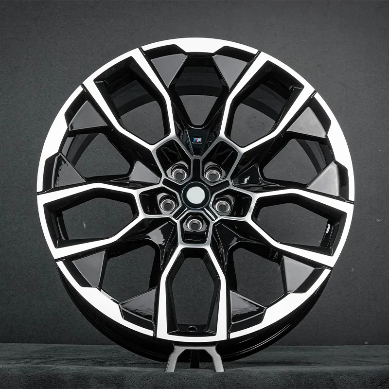 Newly designed black machined silver wheel, aluminum alloy forged wheel, 17-inch, 18-inch, 19-inch, glossy black with machined surface