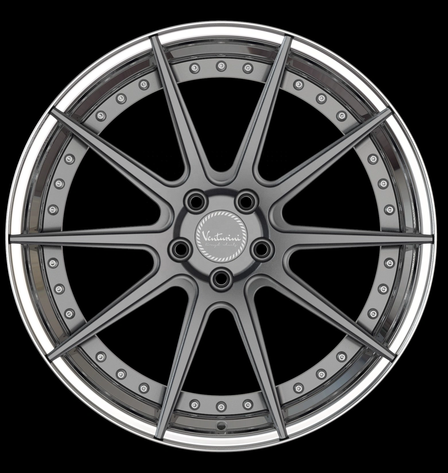 Custom two-piece forged wheels 18-22 inches, custom center cap logo, 3-year warranty, 8.5-13 inches width