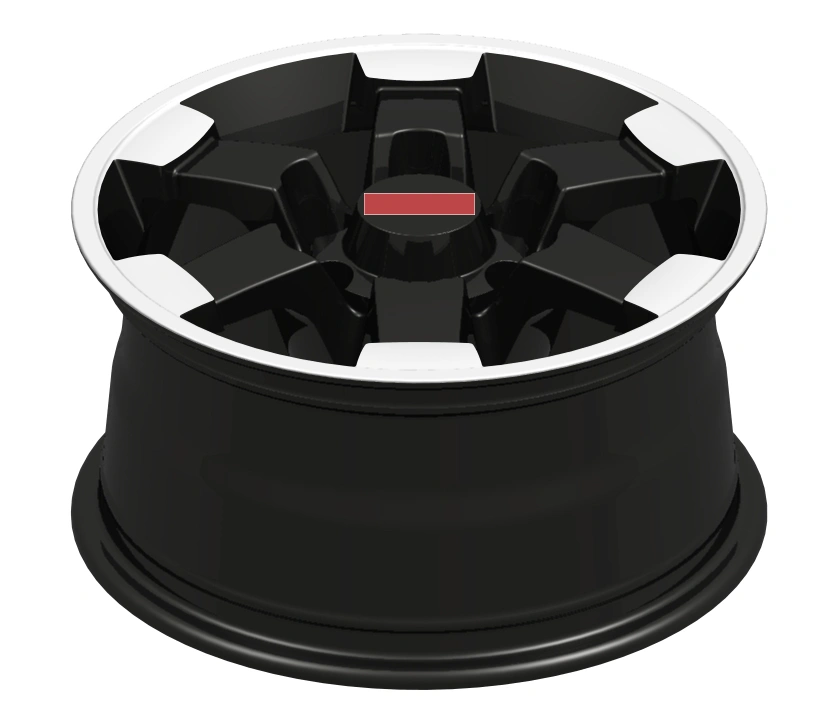 Black alloy wheels for 4x4 off-road vehicles, with sizes 15, 16, 17, 18 inches, bolt pattern 6x139.7, suitable for Toyota FJ Cruiser, 4Runner, Hilux, Sequoia, Tacoma, Tundra